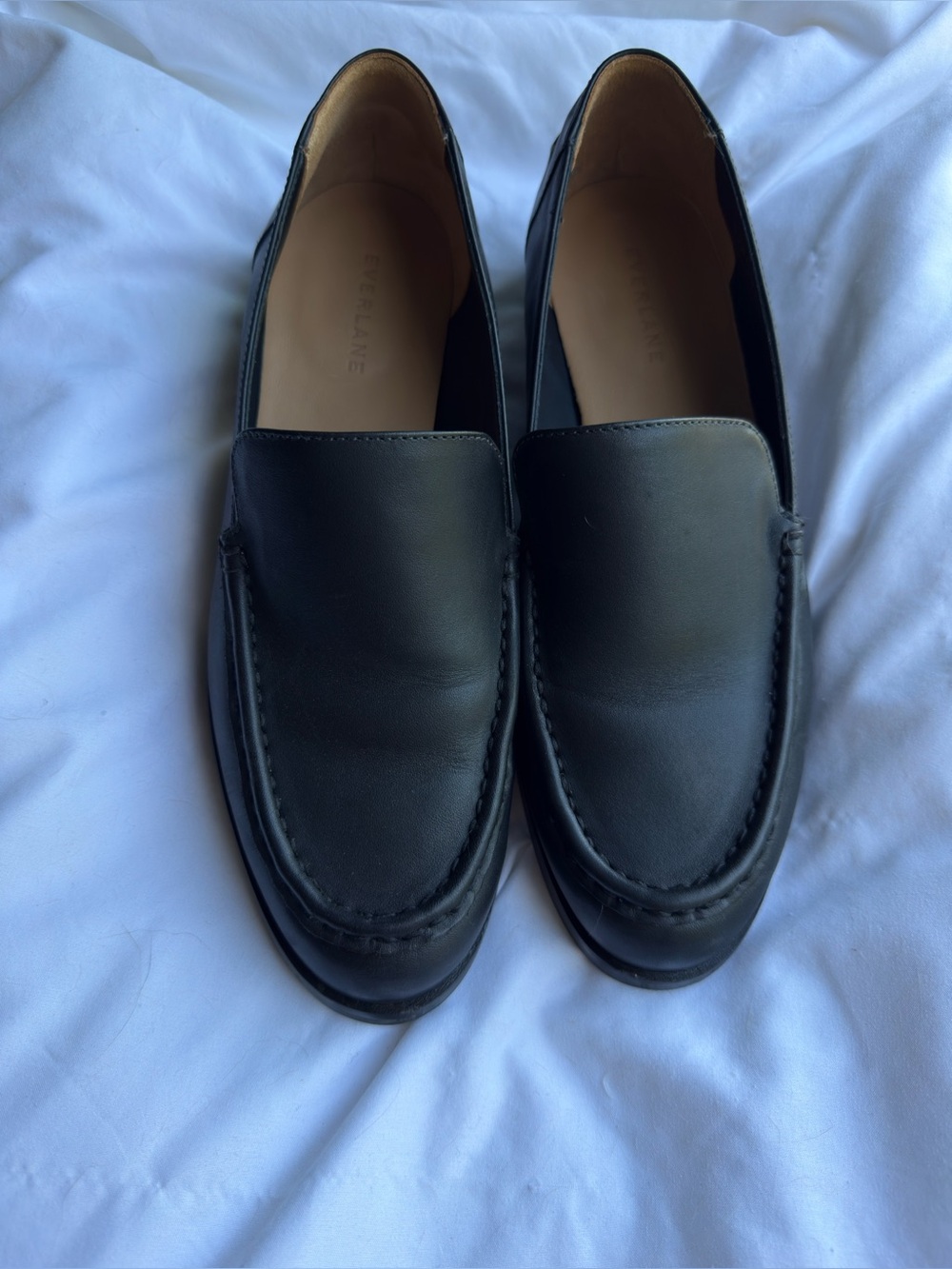 Everlane Black Leather Slip-On Loafers - Picture 6 of 8